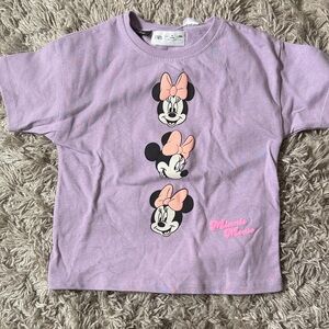 Zara Lavender Minnie Mouse Tee with Pink Bows